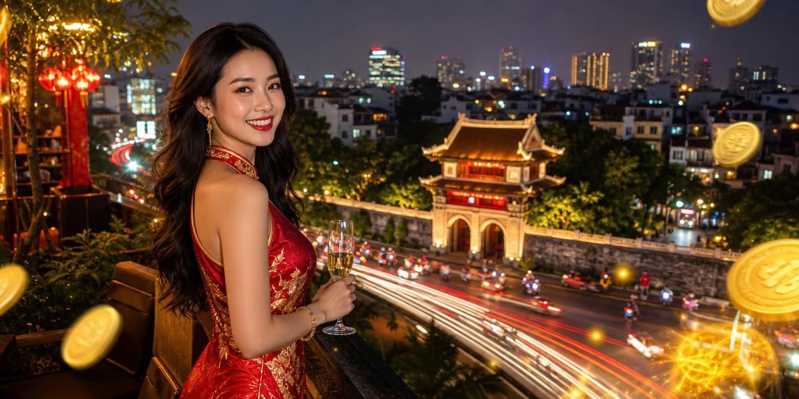 Cảnh cá cược bóng đá tại Hà Nội với ánh sáng neon hiện đại